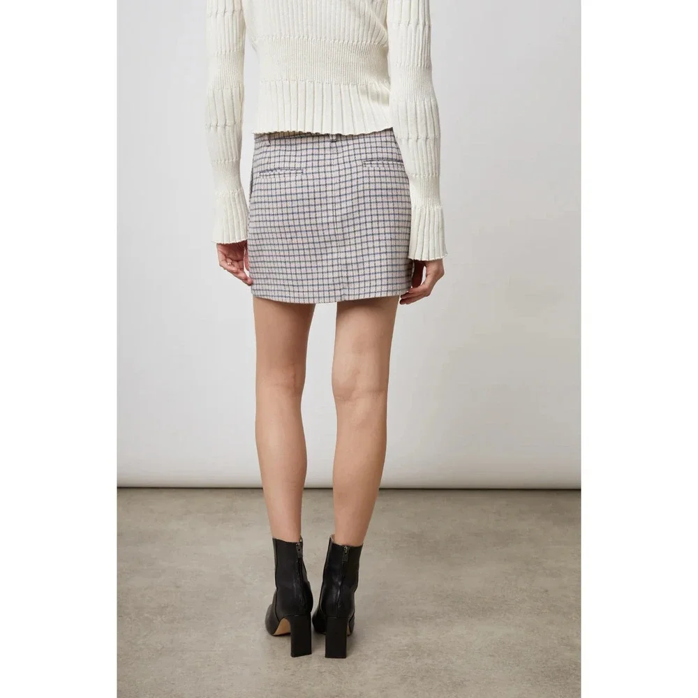 Rails Women's Size 12 Prim Lilac Navy Mini Check Skirt Winter Plaid
